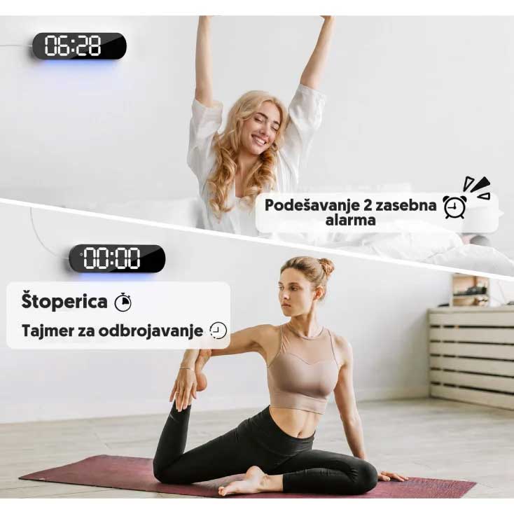 Digitalni zidni LED sat sa daljinskim upravljačem 11938GR - pogled 5