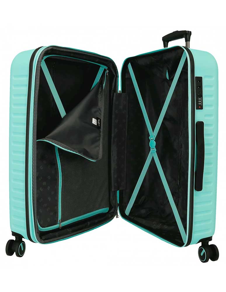 Komplet proširivih ABS kofera 55cm i 68cm PJL Aris turquoise blue 63289 - pogled 5
