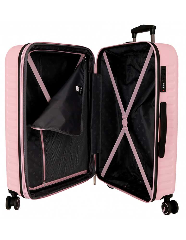 Komplet proširivih ABS kofera 55cm i 68cm PJL Aris light pink 63289 - pogled 5
