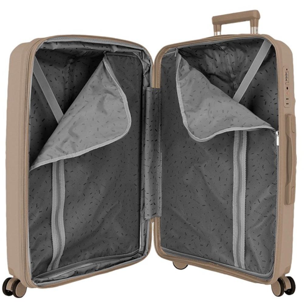 Komplet proširivih kofera od polipropilena 55cm-68cm-78cm Movom Inari champagne 53294 - pogled 5