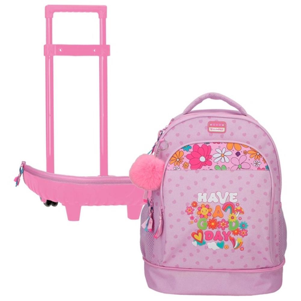 Ranac za školu 43cm sa točkićima Movom Have A Good Day purple 32429 - pogled 5