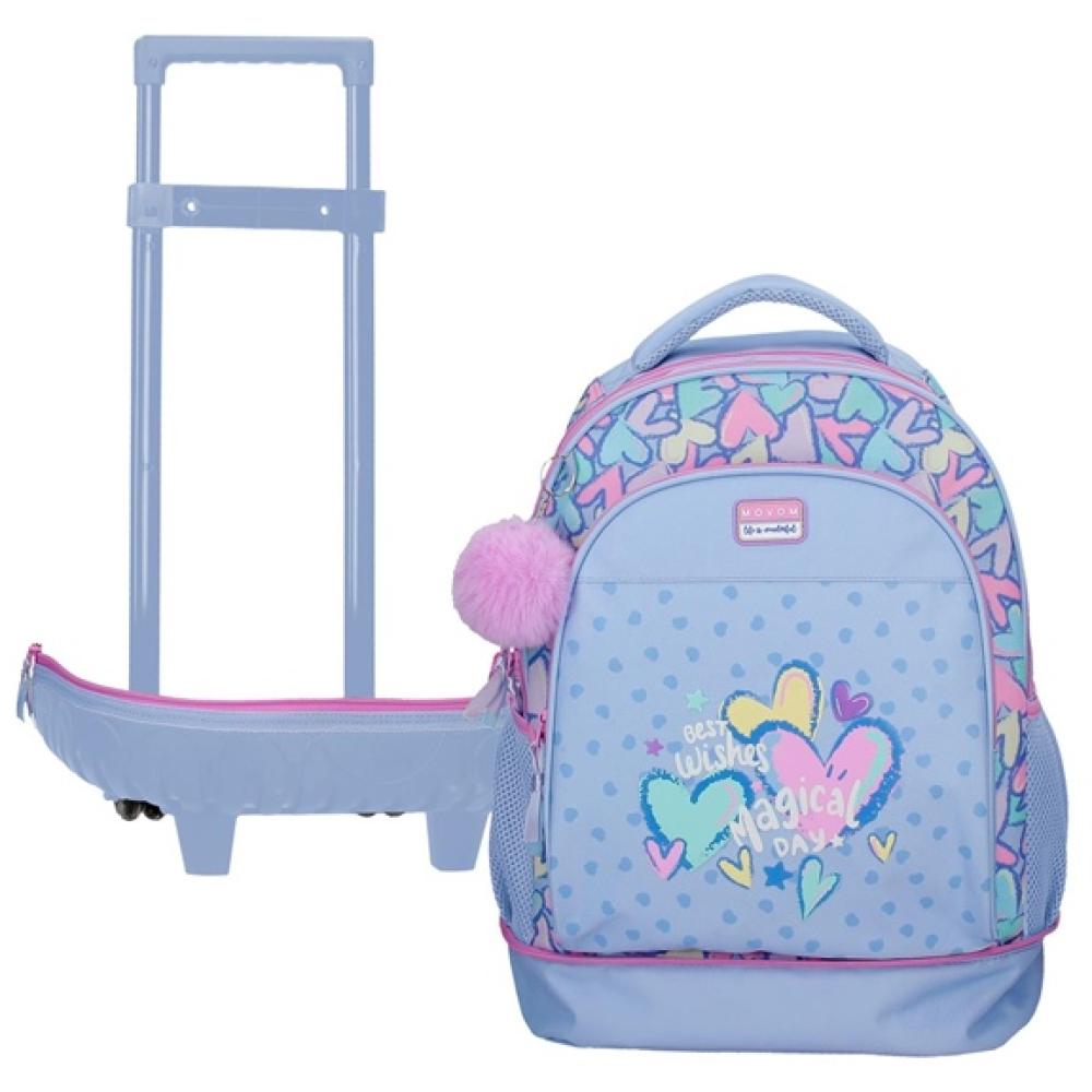 Ranac za školu 43cm sa točkićima Movom Best Wishes purple 32129 - pogled 5