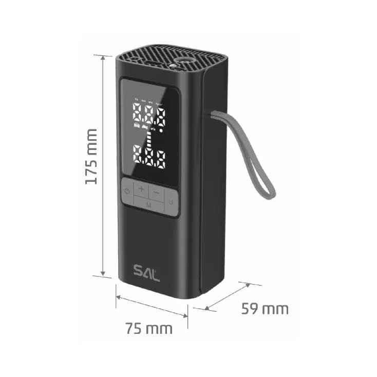 SAL bežični automatski digitalni kompresor 3u1 sa LED lampom 6000 mAh 150 PSI - pogled 5