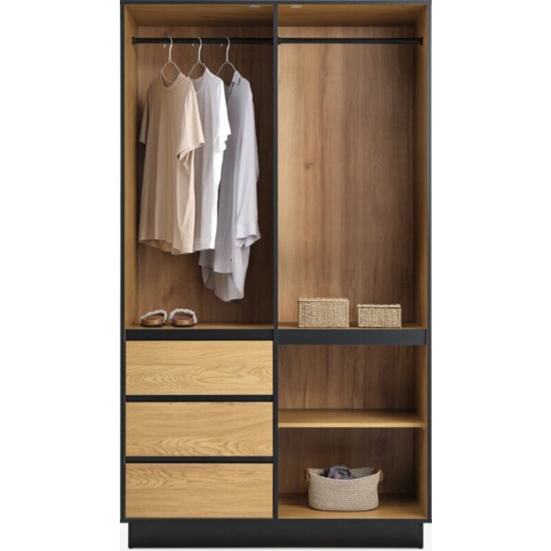 Ormar ODENSE 120x210 cm, 3 vrata, 3 fioke, topao hrast - pogled 5