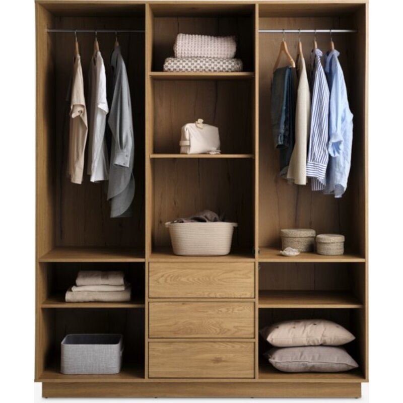 Ormar TRANUM 180x214 cm, 5 vrata i 3 fioke, topao hrast - pogled 5