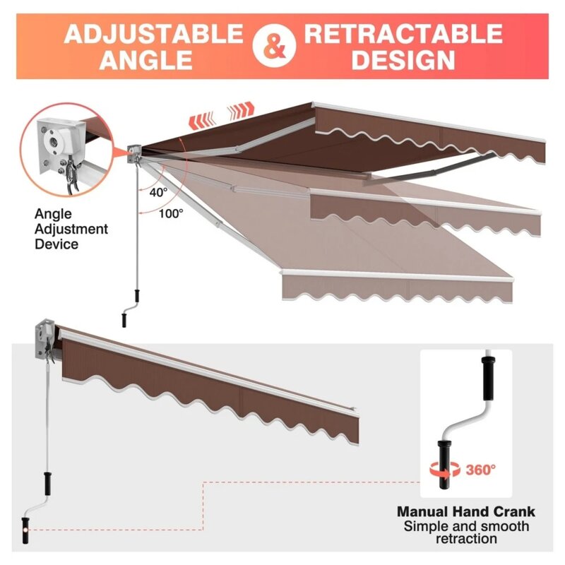 Montelux Solara Zglobna Tenda 250x200cm, Braon - pogled 5