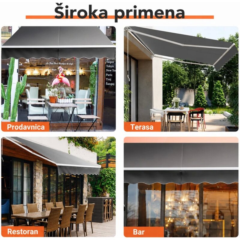 Montelux Solara Baštenska Tenda 300x250cm, Siva - pogled 5