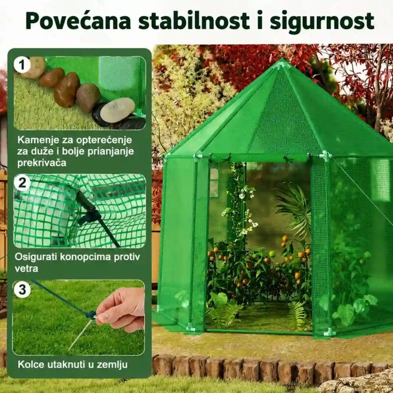 Venturo Green Plastenik Kupola 198x172x190cm - pogled 5