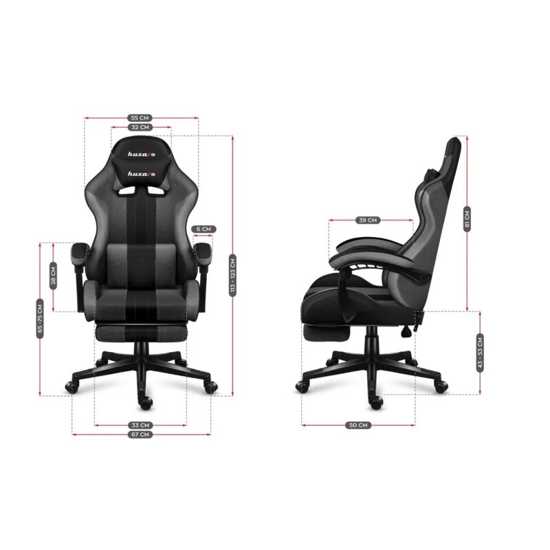 Huzaro Force 4.7 Gaming Stolica Siva Mesh - pogled 5