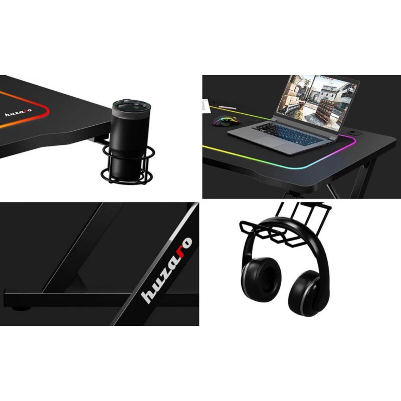 Huzaro Hero 1.8 Gaming Sto, Crni, 100x60cm - pogled 5
