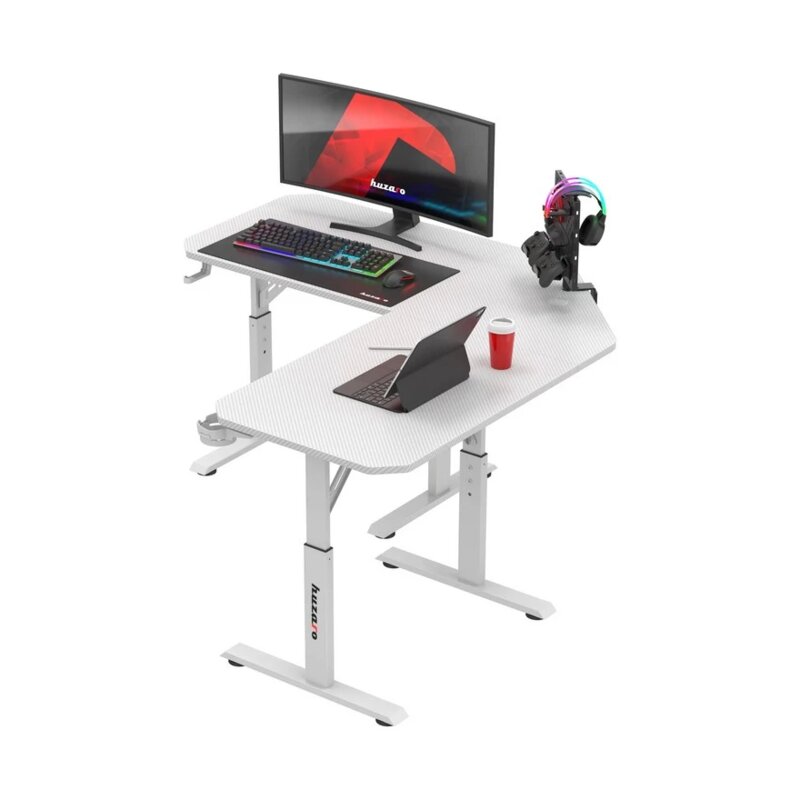 Huzaro Hero 7.3 Podesivi Gaming Sto 140x60cm, Beli - pogled 5