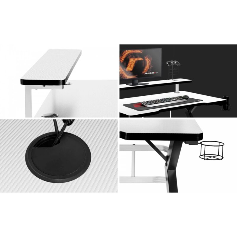 Huzaro Hero 5.0 Gaming Sto, Beli, 120 x 60 cm - pogled 5