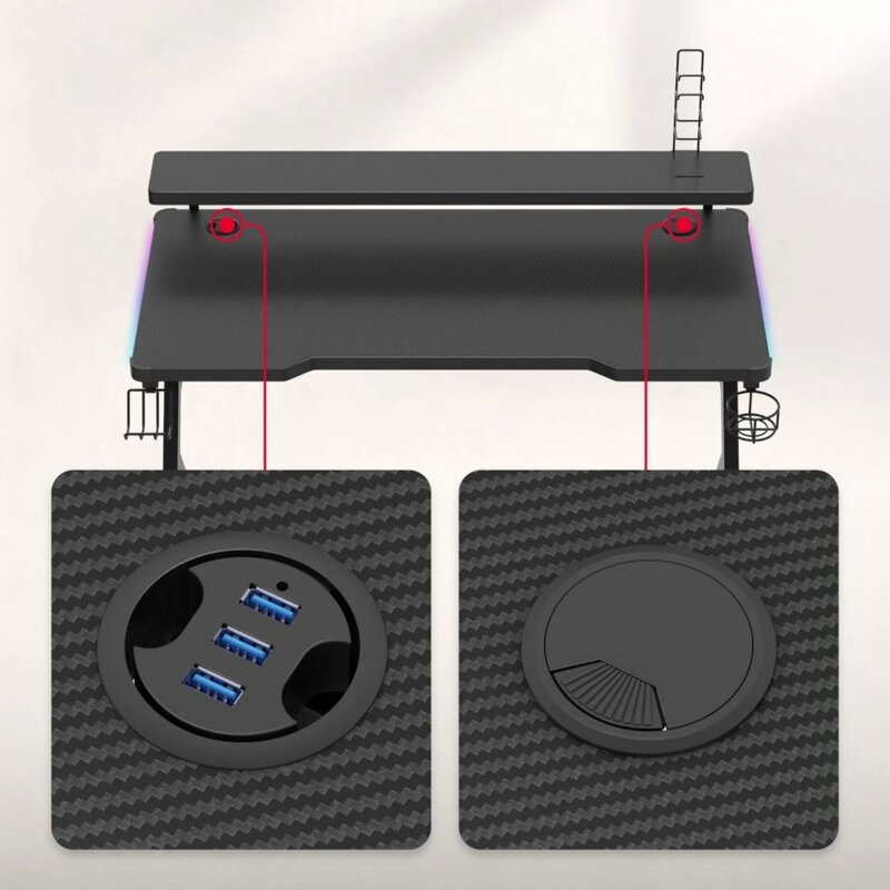 Huzaro Hero 5 RGB Crni Gaming Sto - pogled 5