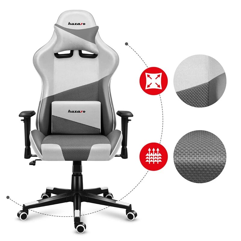 Huzaro Force 6.2 Bela Mesh Gaming Stolica - pogled 5
