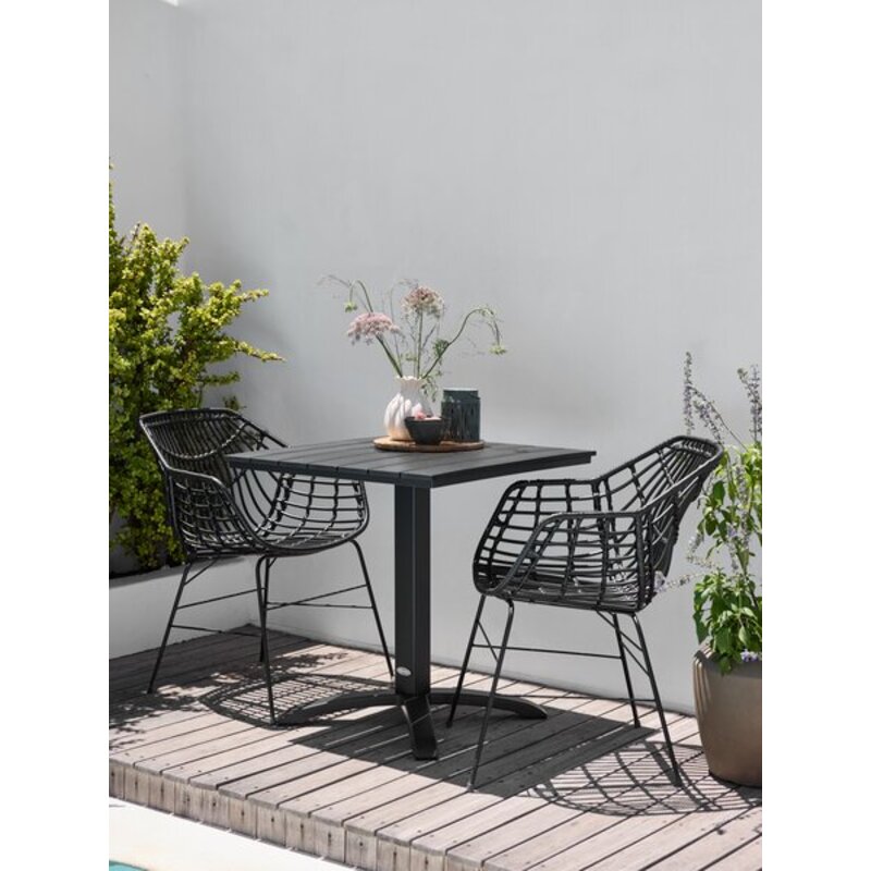 Bistro baštenski stočić HOBRO 70x70 cm, crna - pogled 5