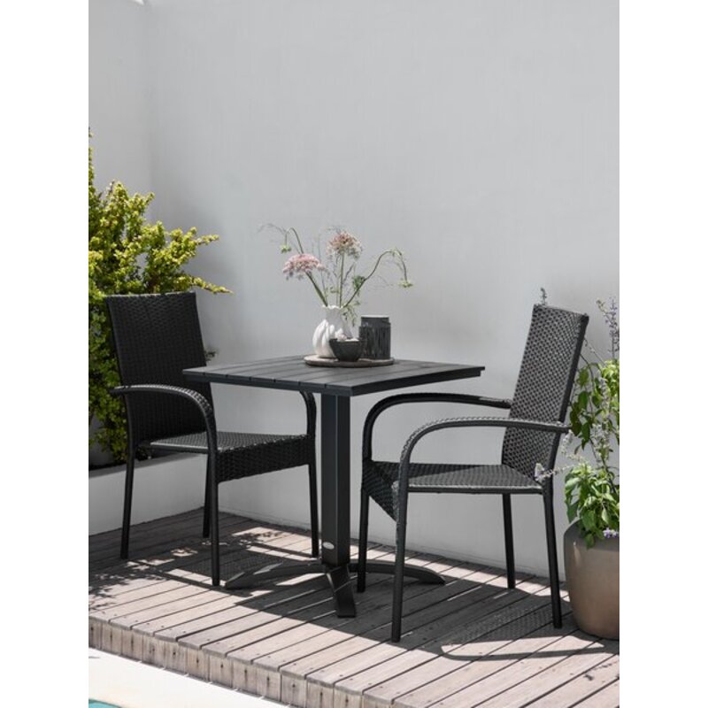 HOBRO D70 baštenski set – sto i 2 GUDHJEM stolice, crna - pogled 5