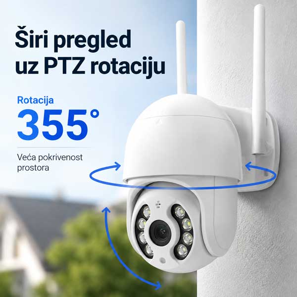 Wi-Fi sigurnosna kamera 4 MP sa PTZ rotacijom IR 20 m - pogled 5