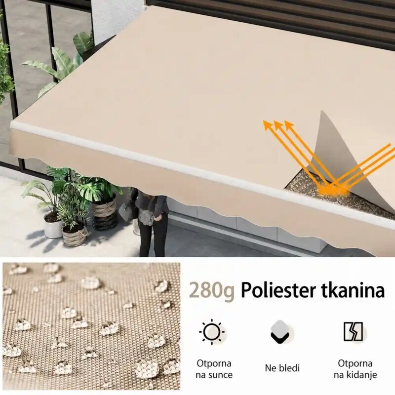 Montelux Solara Tenda sa podesivim nagibom 300x250cm Bež - pogled 5