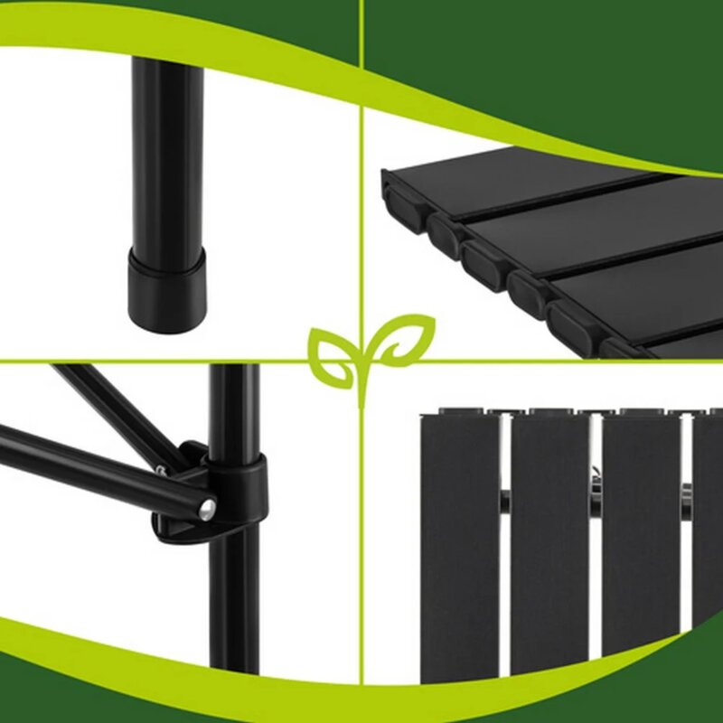 Sklopivi kamping sto Gardlov Crni – nosivost 70 kg - pogled 5