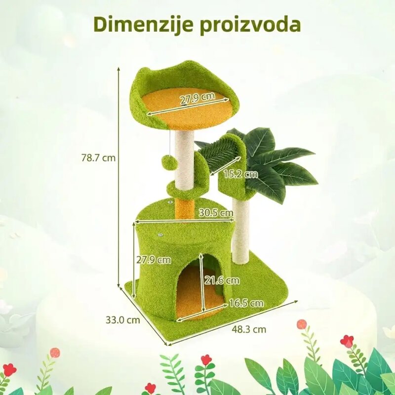 Kućica sa grebalicom za mačke Panama, 79 cm - pogled 5