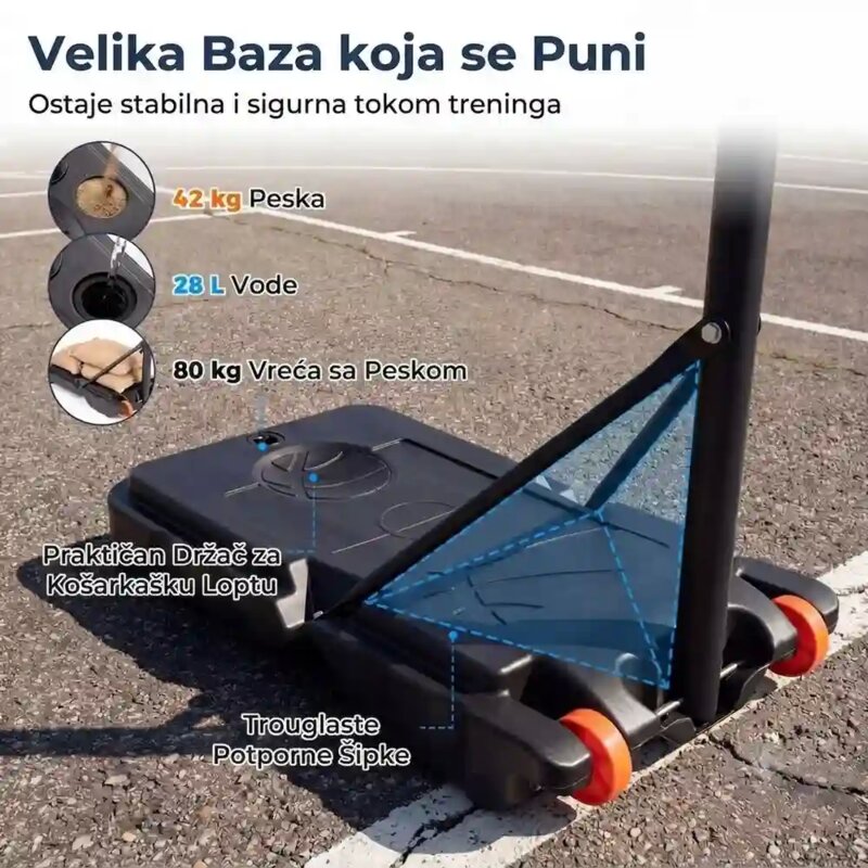 Sportivo Košarkaški koš sa podesivom visinom 206-273 cm - pogled 5