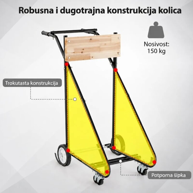 Veltor transportna kolica za vanbrodski motor, nosivost 150 kg - pogled 5