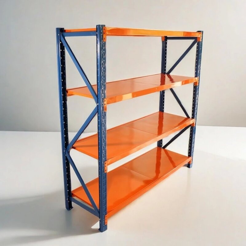 SuperHome Metalna Montažna Polica 200x200x60cm, 4 Nivoa, Nosivost 200kg po Nivou - pogled 5
