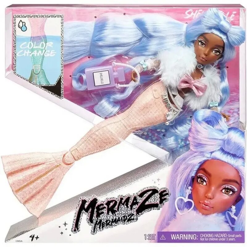 Lutka sirena Mermaze Mermaidz "Slumber Party" – rep menja boju u vodi - pogled 5