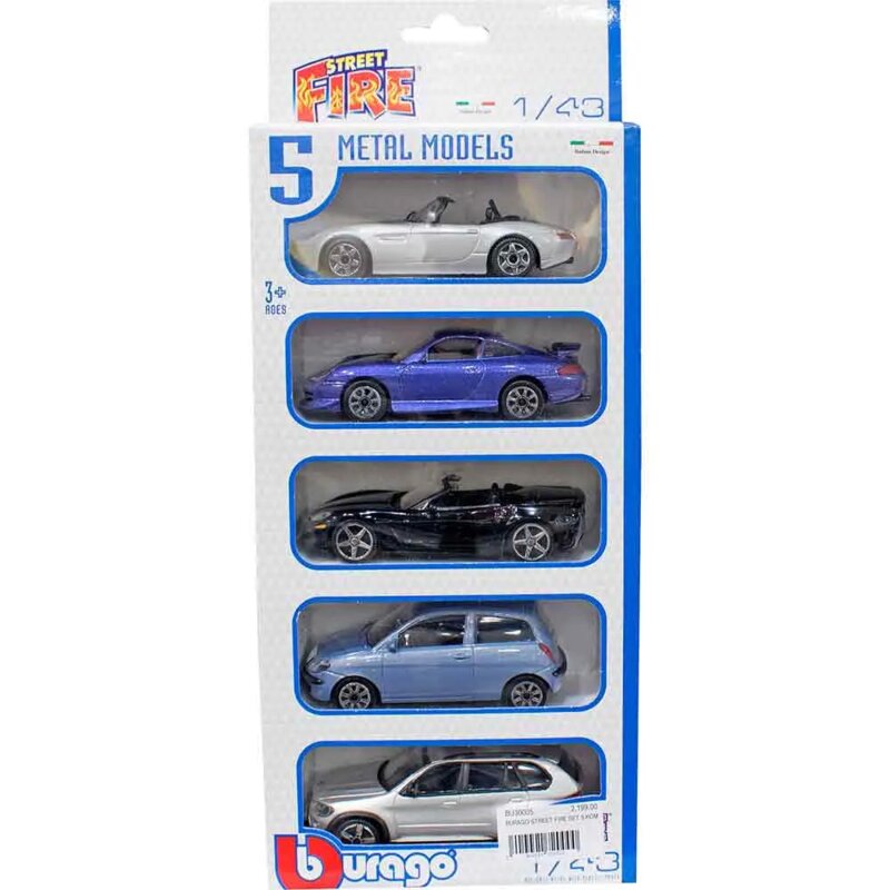 Burago Street Fire Set 5 Metalnih Automobila 1:43 - pogled 5