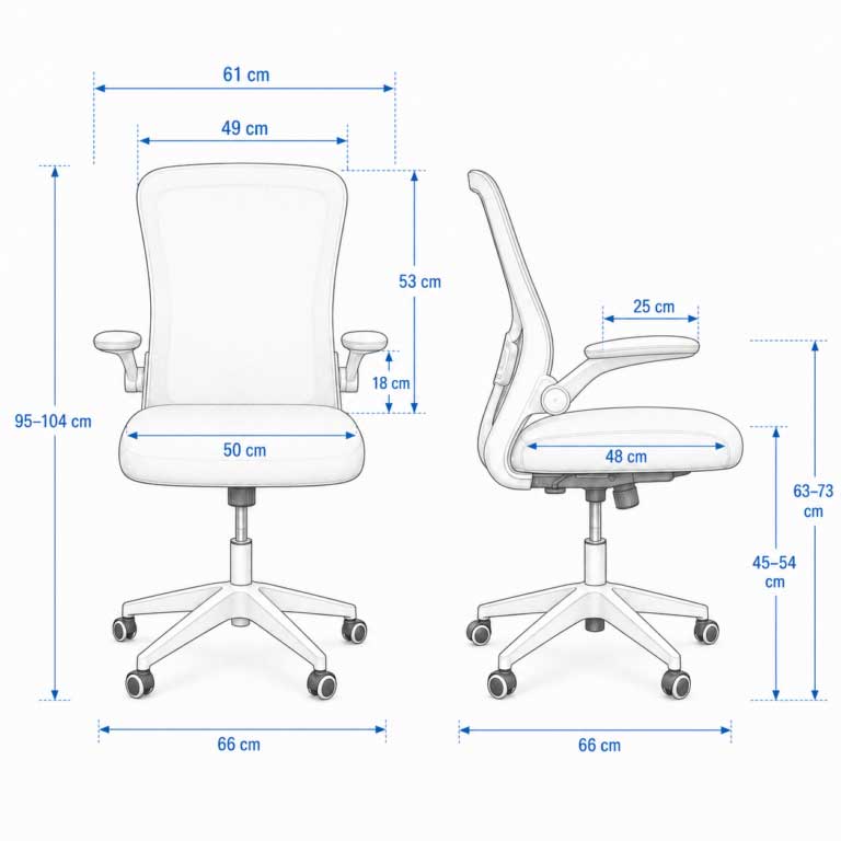 Kancelarijska stolica Aero crna sa ergonomskim naslonom - pogled 5