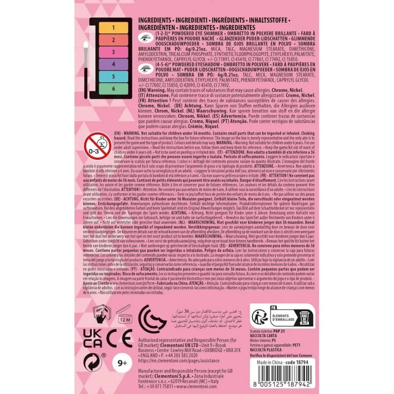 Crazy Chic kreativni set za šminkanje – paleta senki sa 6 boja - pogled 5