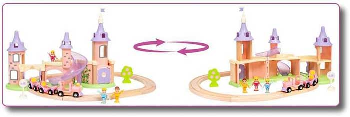 BRIO Disney Princess Zamak sa prugom i figuricama princeza 33312 - pogled 5