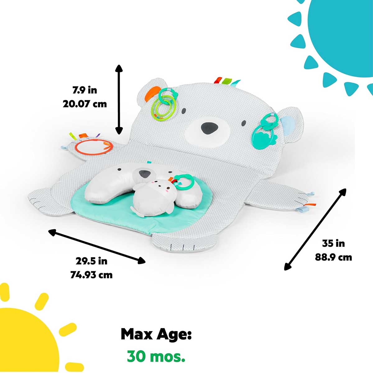 Bright Starts™ Bebi prostirka sa igračkama i jastučićem Polarni meda 10841 - pogled 5