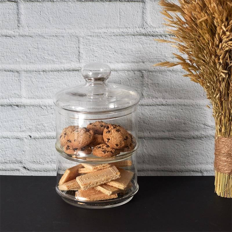 Staklena činija na dva nivoa sa poklopcem - pogled 5