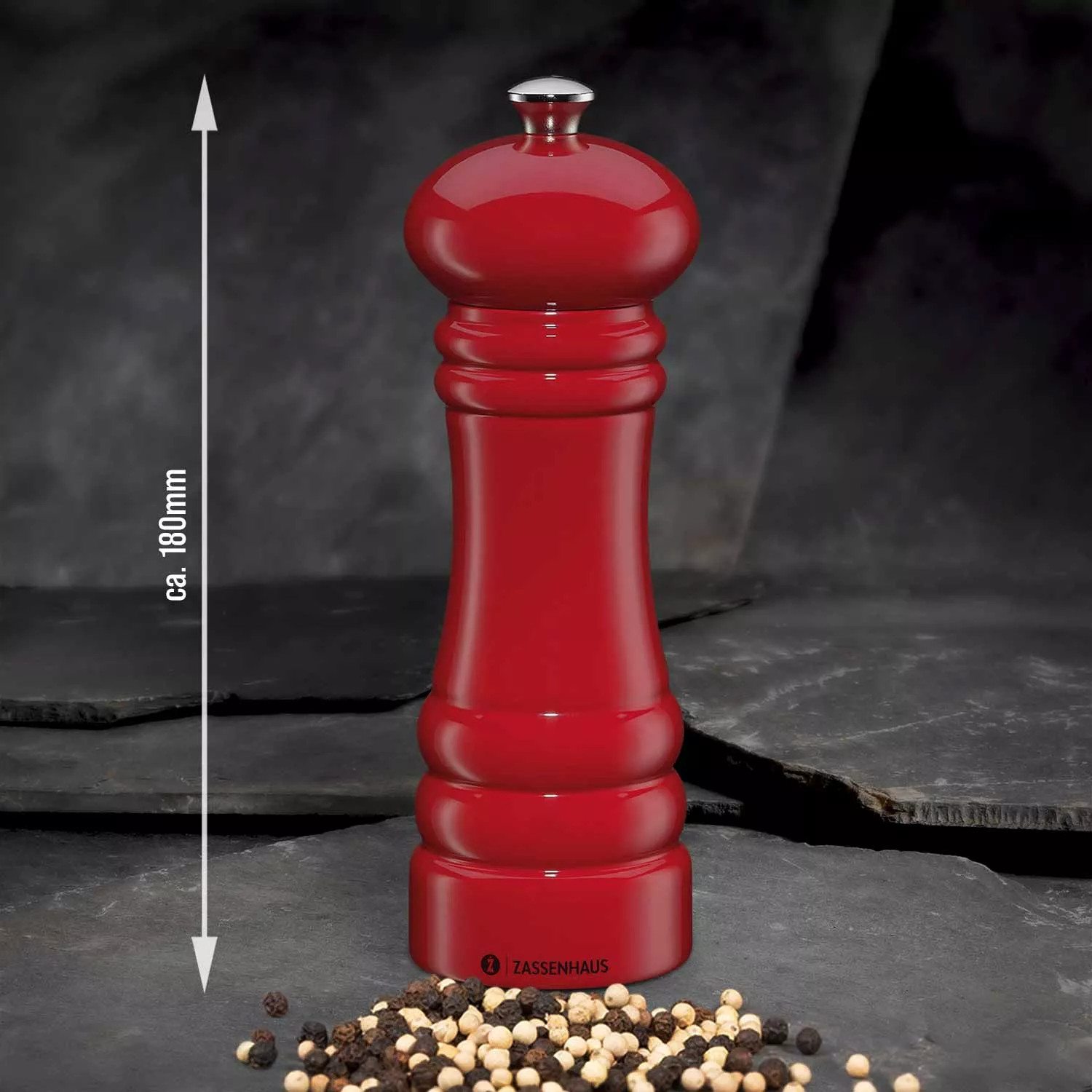 ZASSENHAUS Mlin za biber, so i druge začine Berlin crveni sjaj 18cm - pogled 5