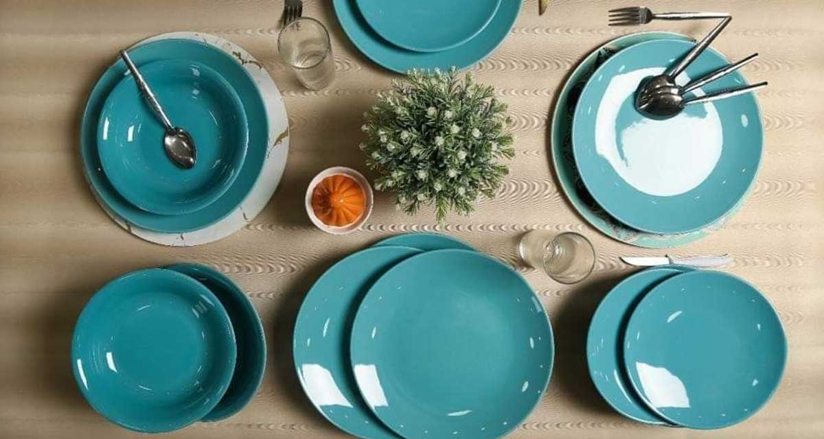 Keramički servis za ručavanje Kutahya Harlek tirkiz 18 delova - pogled 5