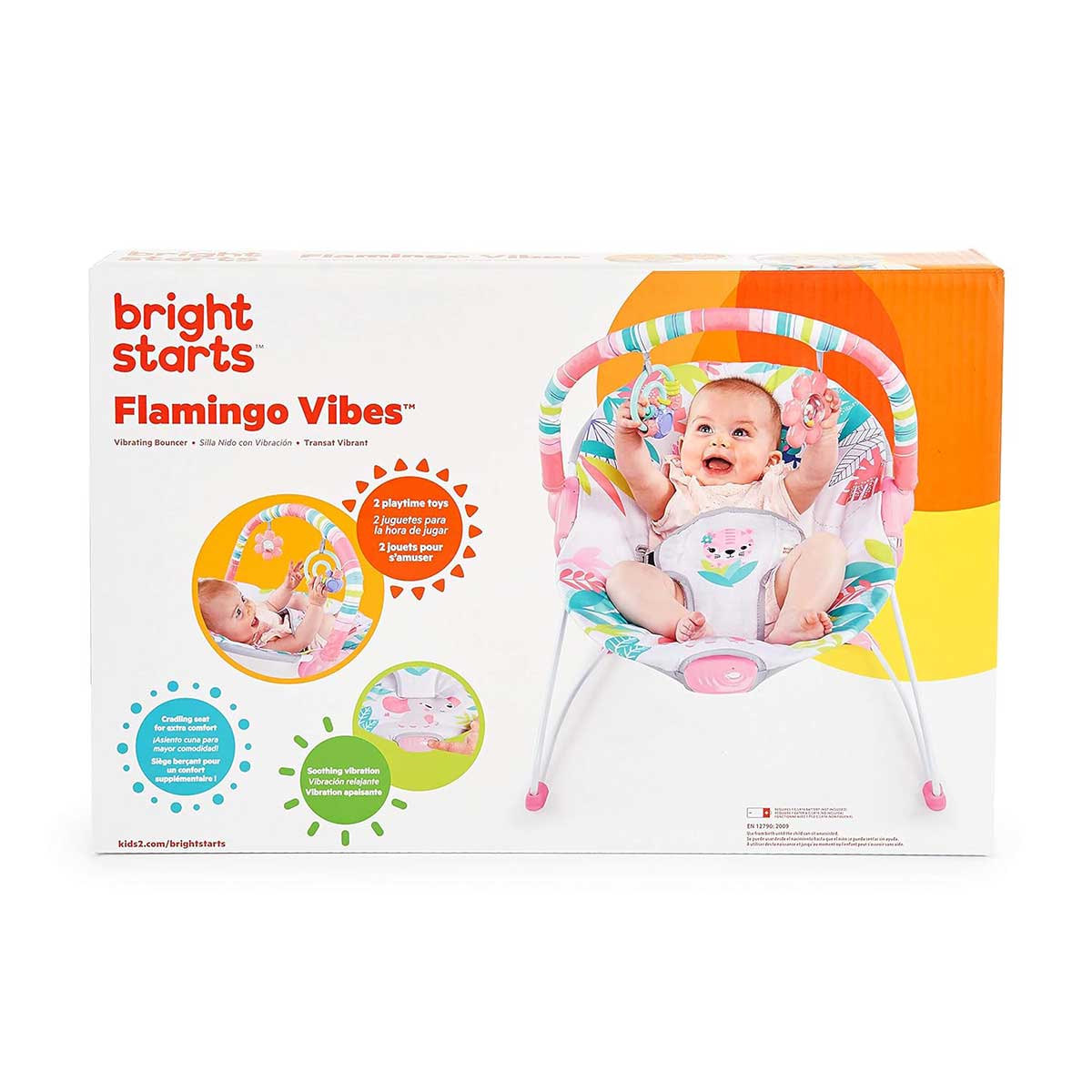 Bright Starts™ Vibrirajuća njihalica za bebe Flamingo vibracije 12228 - pogled 5