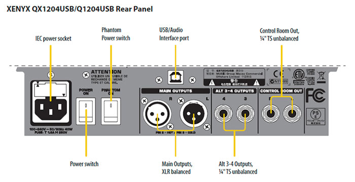 Behringer Xenyx QX1204USB - Mikseta - pogled 5