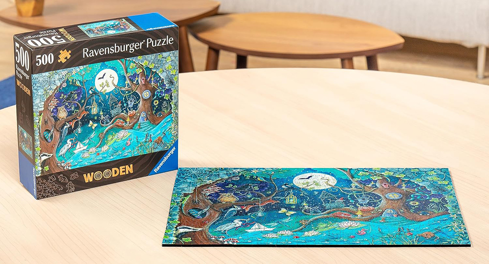 Drvene puzzle slagalica 500 delova za decu i odrasle Fantastična šuma Ravensburger 17516 - pogled 5