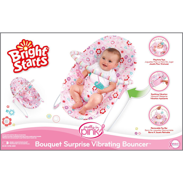 Bright Starts Ležaljka sa vibracijom za bebe - baby bouncer Bouquet Surprise - pogled 5