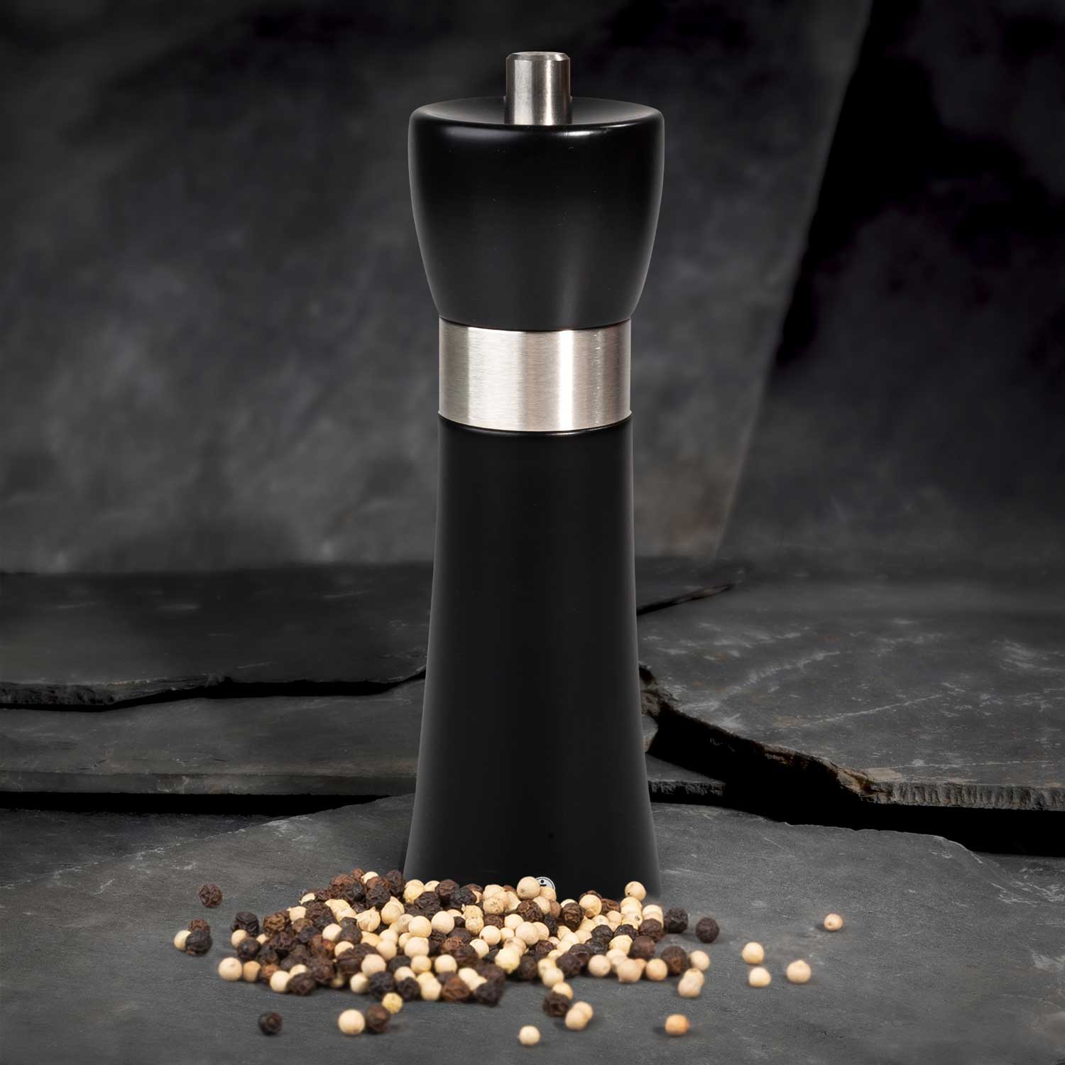 ZASSENHAUS Mlin za so, biber i druge začine Hamburg mat crni 18cm - pogled 5