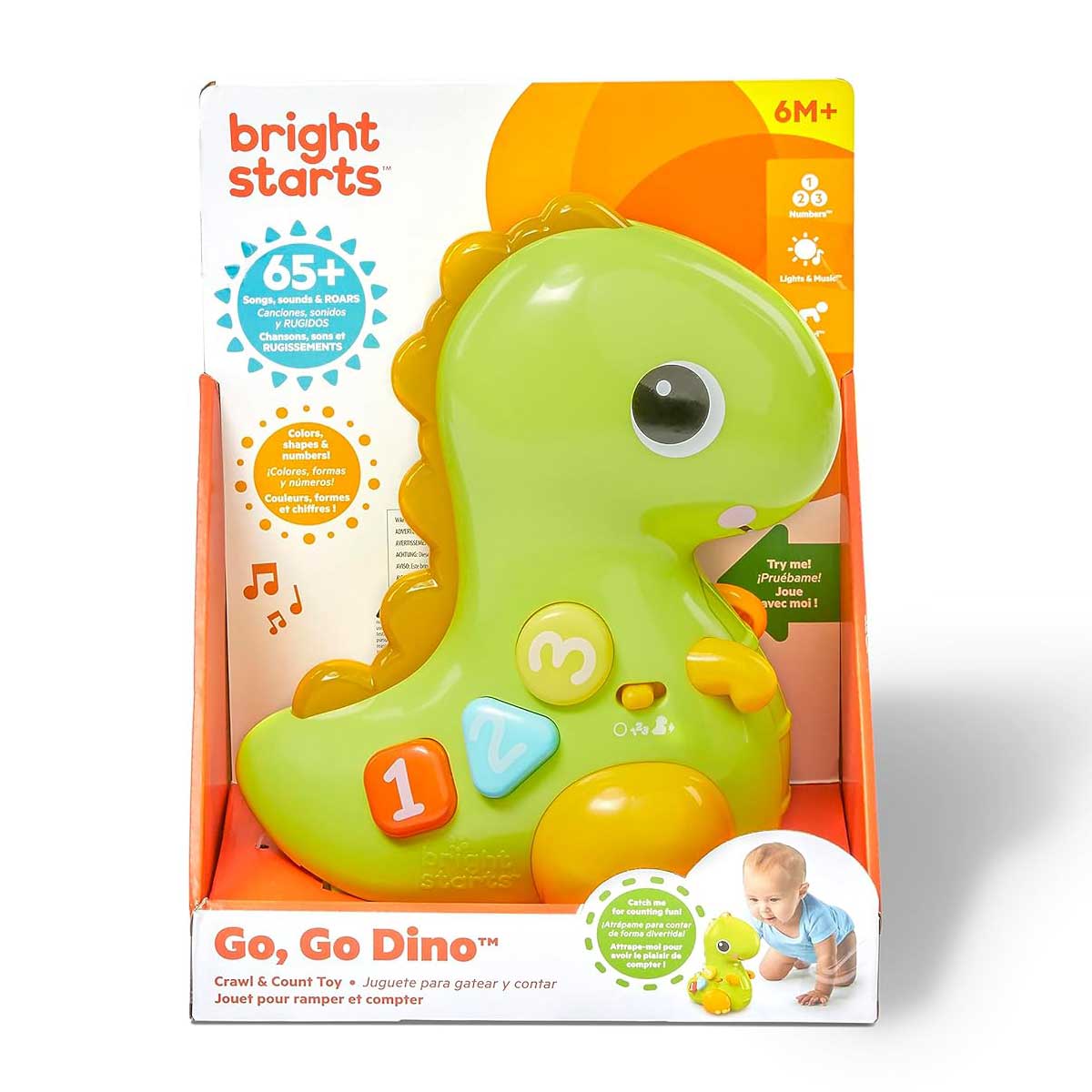 Bright Starts™ Muzička igračka za bebe Go n Glow Dino 12506 - pogled 5