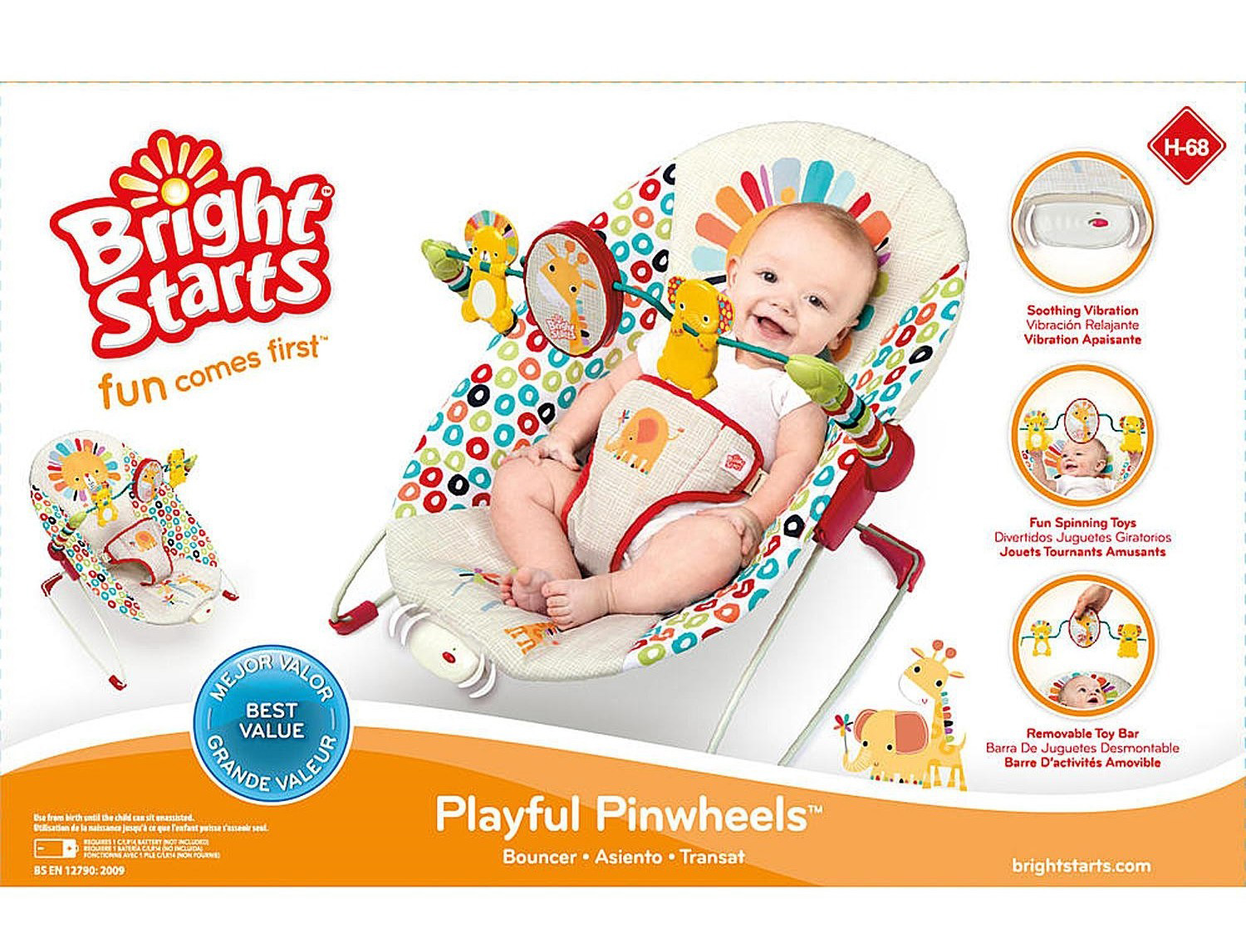 Bright Starts Bebi ležaljka sa vibracijom Playful Pinwheels - pogled 5