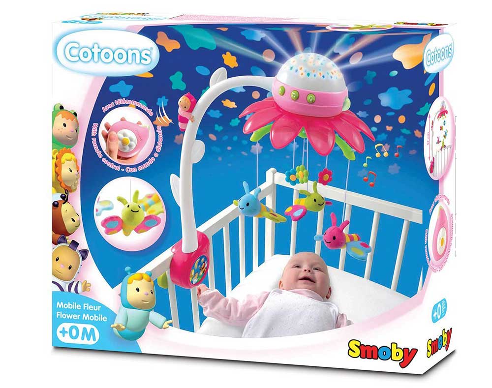 Smoby Cotoons Muzička vrteška za krevetac Flower pink SM211374 - pogled 5