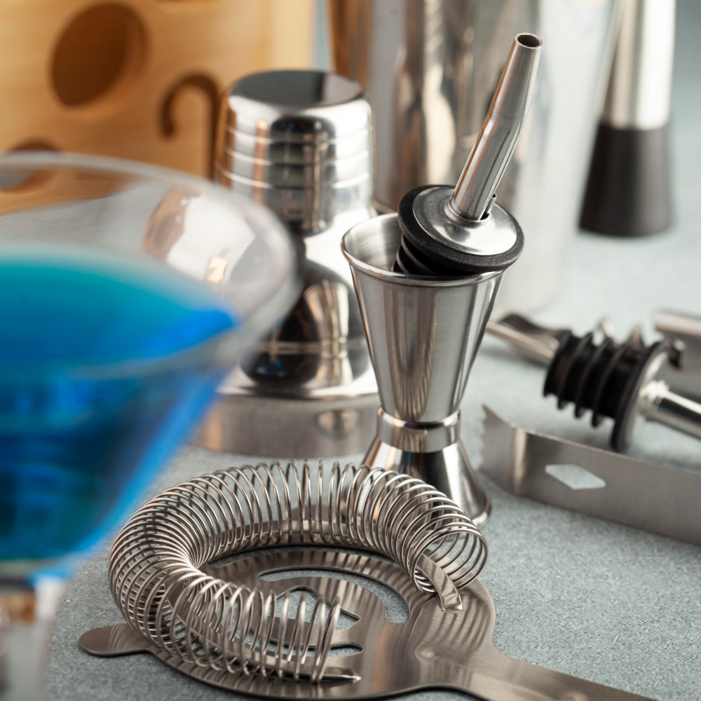 Koktel majstor set sa postoljem od bambusa - pogled 5