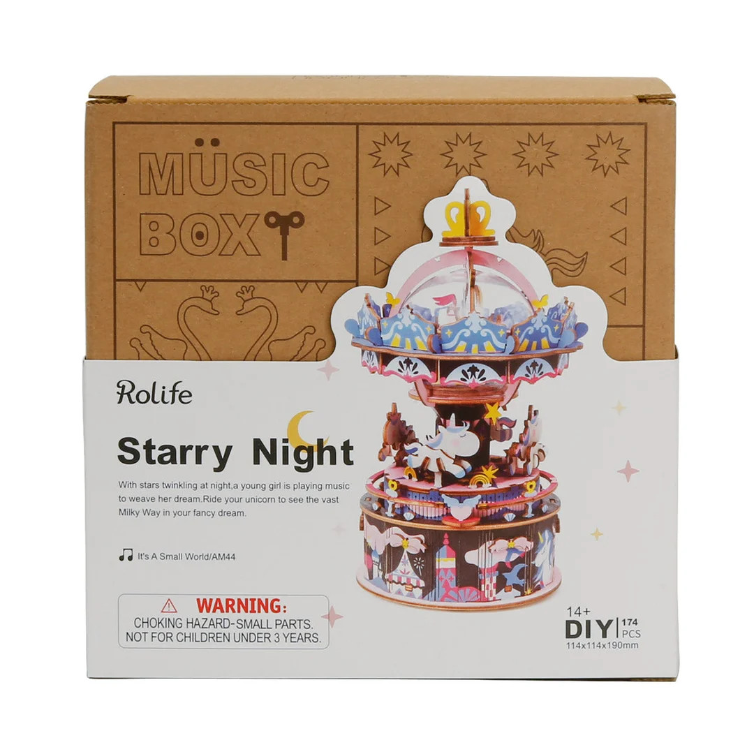 Robotime RoLife Maketa Muzička kutija Starry Night AM44 - pogled 5