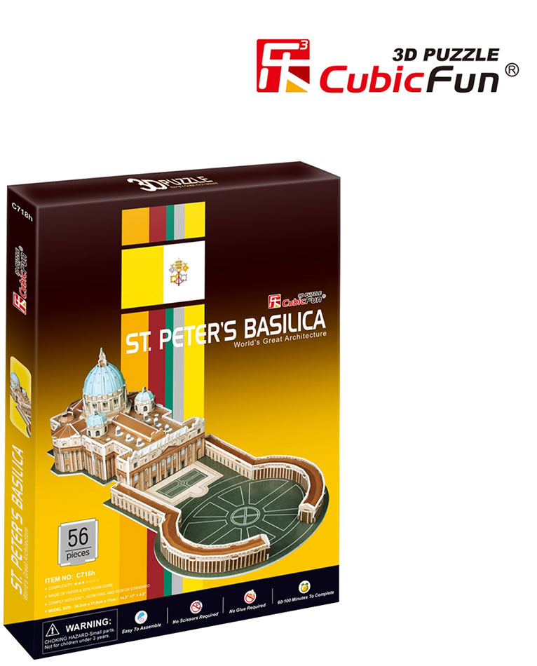 CUBIC FUN Bazilika Svetog Petra U Vatikanu Maketa 3D Puzzle 58098 - pogled 5