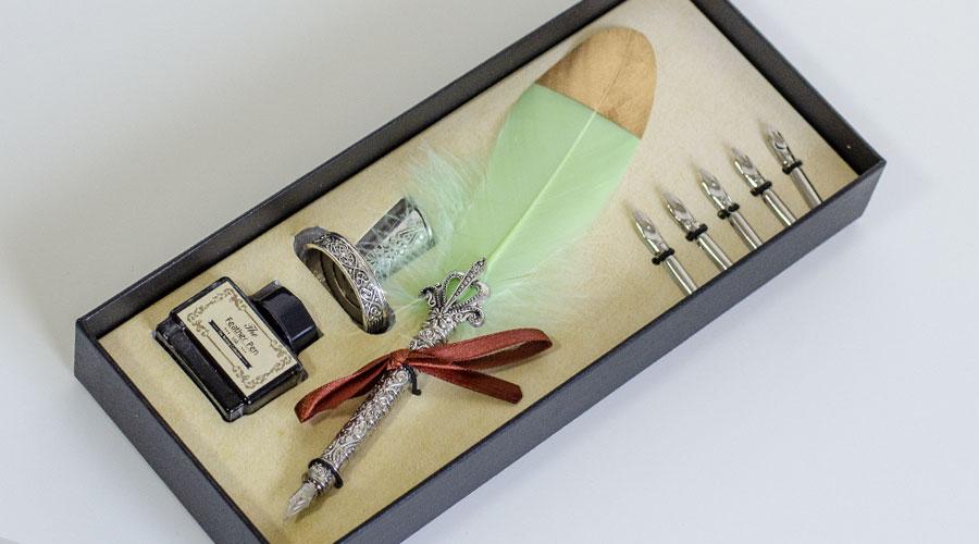 Set za kaligrafiju i pisanje Svetlo zeleno pero - pogled 5