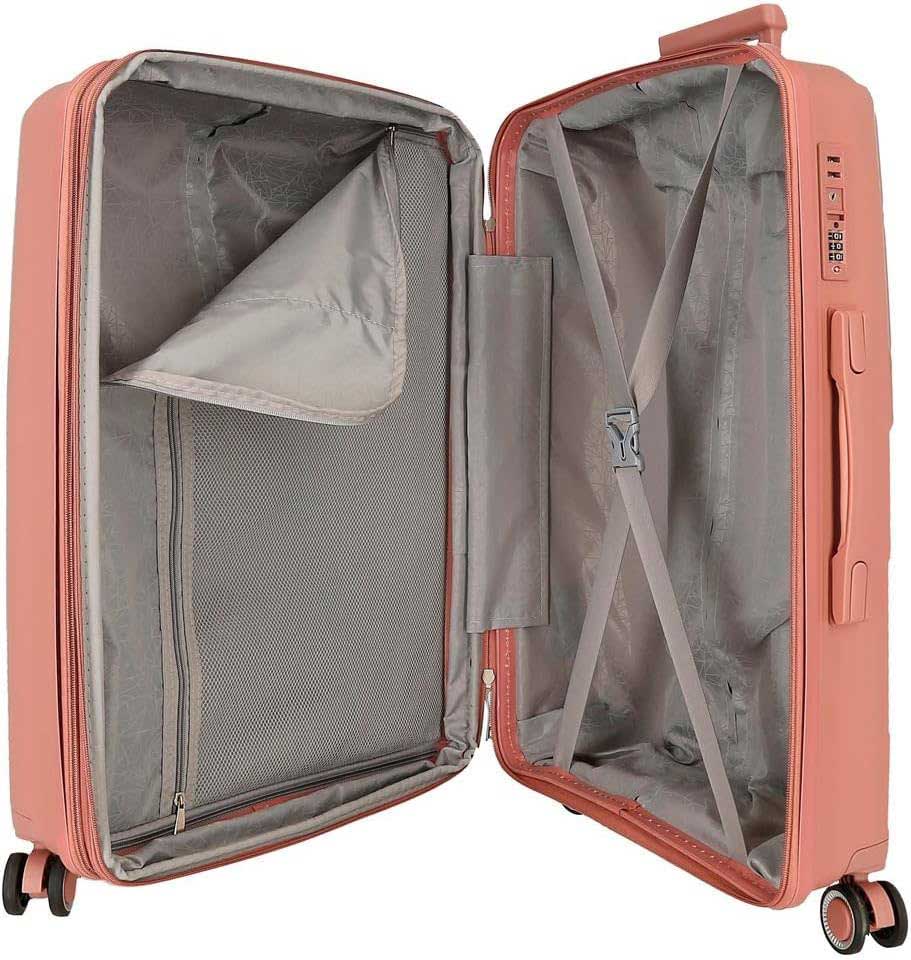 Komplet proširivih kofera od polipropilena 55cm-68cm-78cm Movom Inari coral 53294 - pogled 5