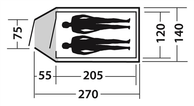 Šator za dve osobe Easy Camp Quasar 200 Blue 120239 - pogled 5